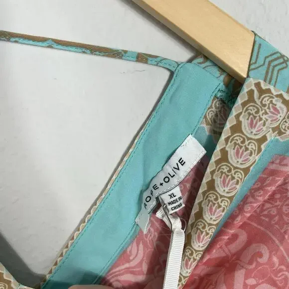 Rose & Olive Pink and Teal Women's Top - Picture 4 of 8